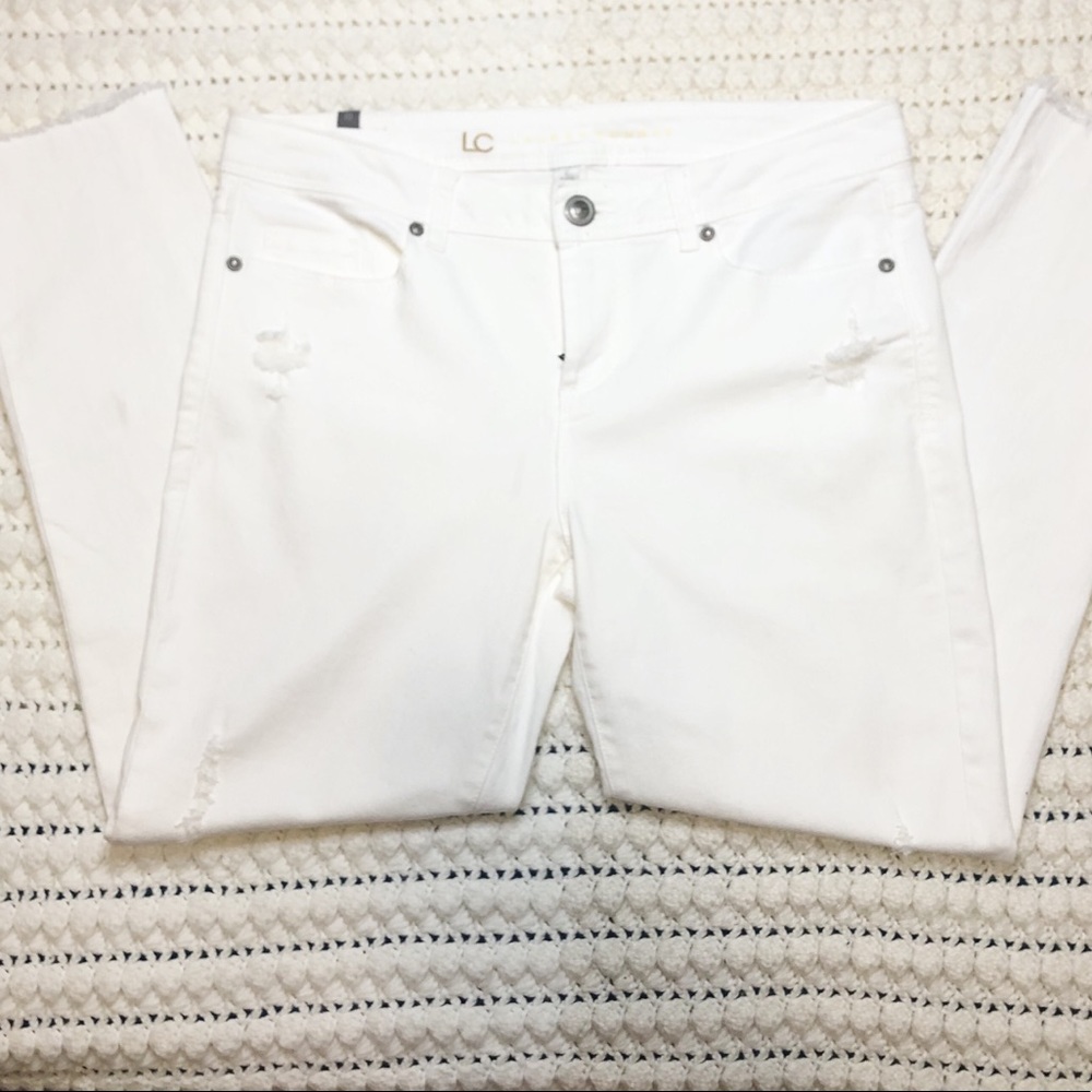 LC Lauran Conrad skinny crop jeans size 10 white